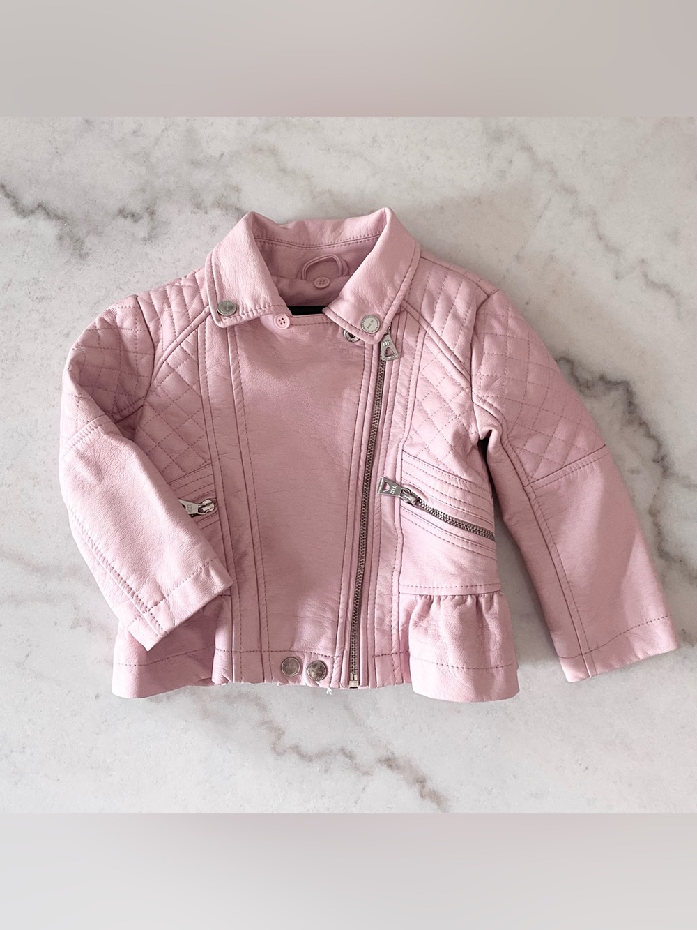 Urban Republic Motorcycle Jacket Girls Size 2T Pink Full Zipper